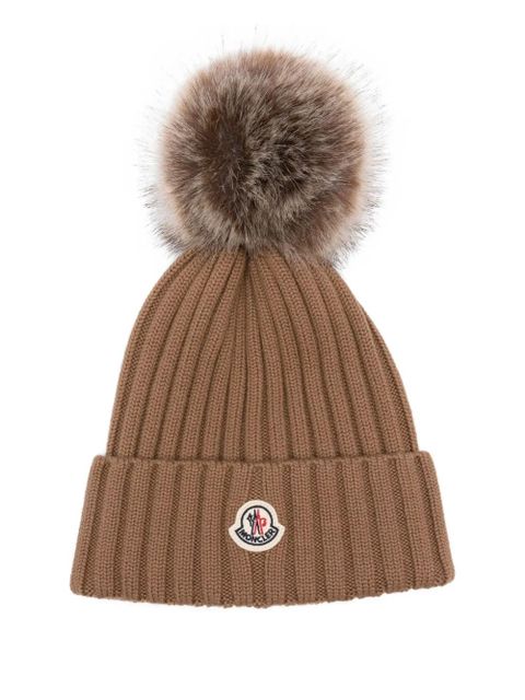 Moncler wool beanie hat - Brown - zdjęcie produktu nr 1