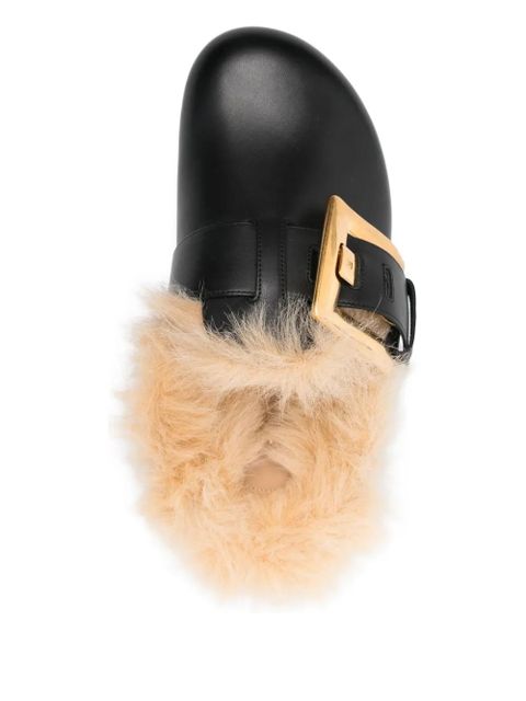 Balmain buckle-detail leather mules - Black