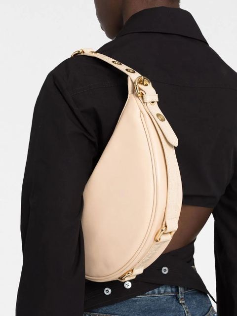 BY FAR Gib crocodile-detail shoulder bag - Neutrals