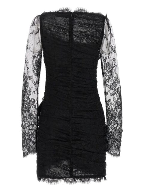 Alessandra Rich bow-detailed lace mini dress - Black - zdjęcie produktu nr 2