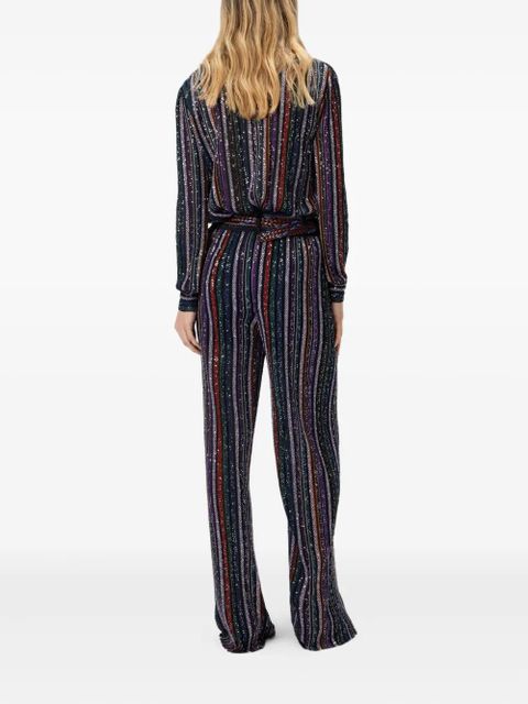 Missoni herringbone-striped sequin-embellished trousers - Black