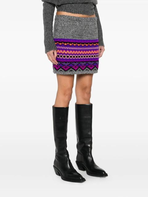 Anna Sui geometric-pattern mini skirt - Grey