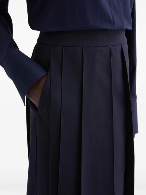 Jil Sander pleated front-wrap skirt - Blue