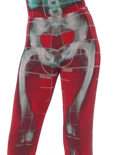 Jean Paul Gaultier mesh graphic-print trousers - Red