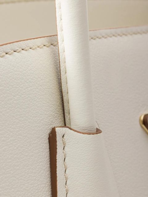 Prada medium leather tote bag - White