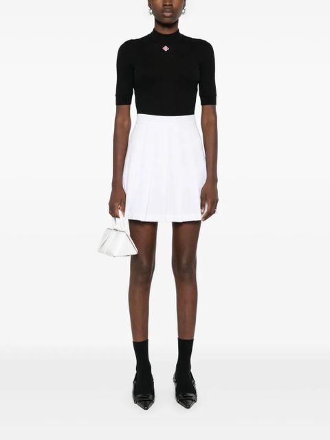 Casablanca logo-patch ribbed top - Black - zdjęcie produktu nr 2