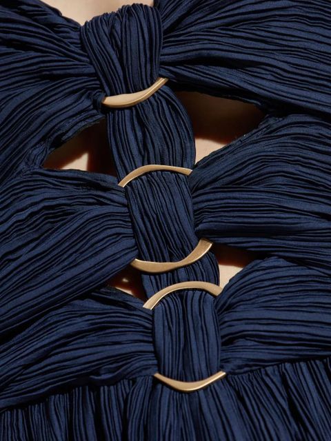 Cult Gaia Nailah pleated halter-neck ring-detail maxi dress - Blue - zdjęcie produktu nr 2