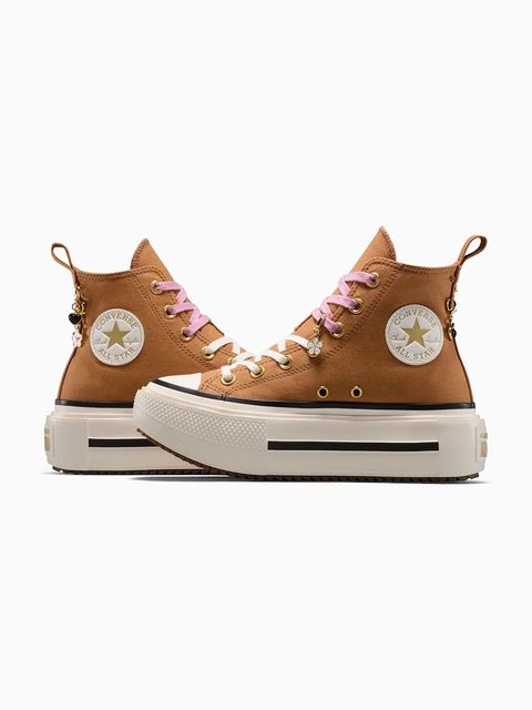 Converse trampki Chuck Taylor All Star Star Double Stack kolor beżowy A18867C