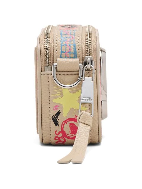 Marc Jacobs The Punk Scribble Snapshot leather crossbody bag - Neutrals
