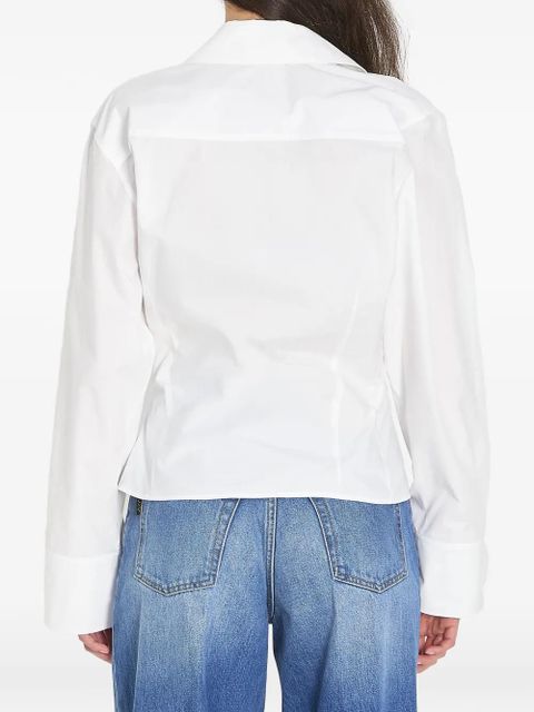 The Attico asymmetrical V-neck shirt - White