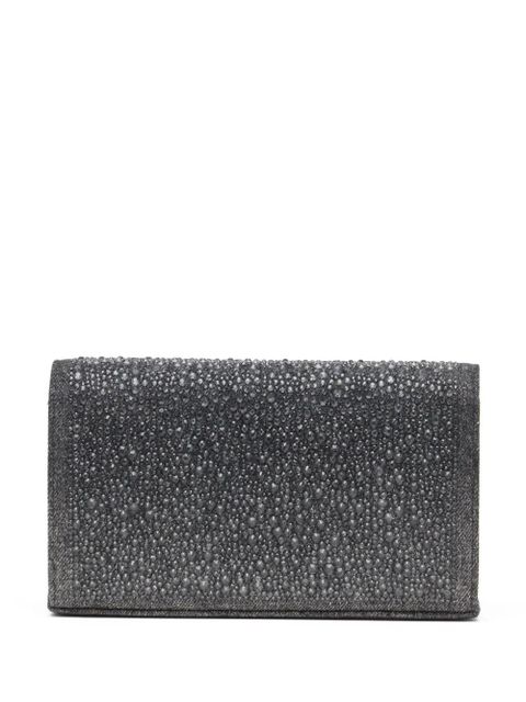 Diesel 1DR crystal embellished denim wallet - Black