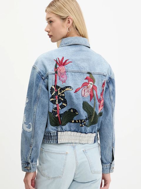 Desigual kurtka jeansowa LANDER kolor niebieski przejściowa 25WWED07 - zdjęcie produktu nr 2