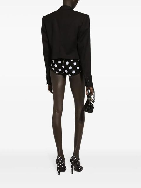 Dolce & Gabbana polka dot-pattern high-waisted shorts - Black