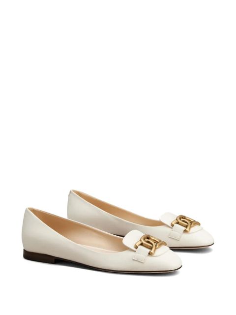 Tod's logo-plaque ballerina shoes - White - zdjęcie produktu nr 2