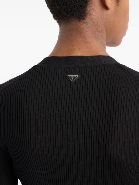 Prada ribbed-knit cardigan - Black