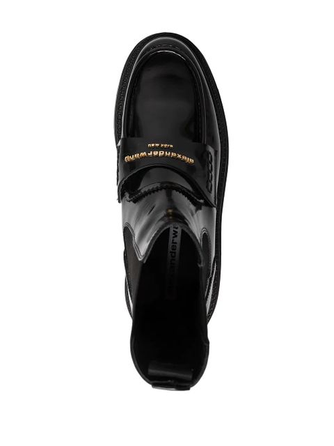 Alexander Wang logo-plaque chunky sole boots - Black