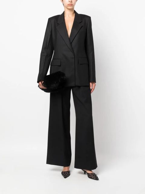 Victoria Beckham double-breasted virgin wool-cotton blazer - Black - zdjęcie produktu nr 2
