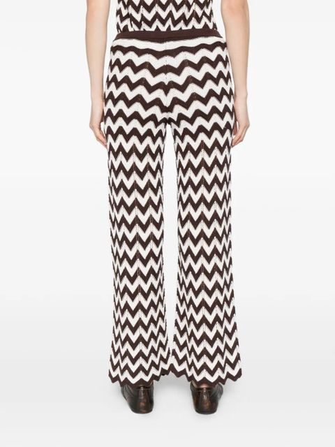 Maje zig zag straight trousers - Brown