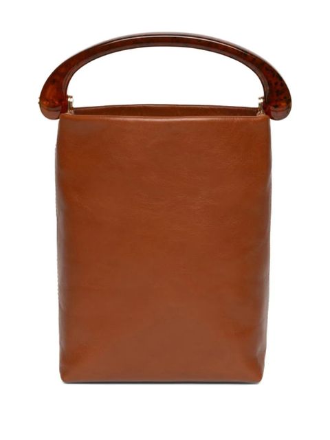 DRIES VAN NOTEN leather top-handle mini bag - Brown