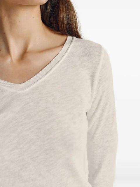 American Vintage Sonoma long-sleeves v-neck T-shirt - White