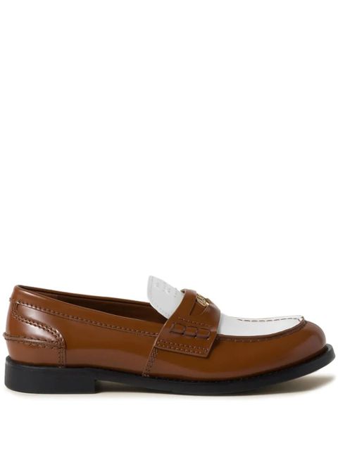 Miu Miu two-tone leather penny loafers - Brown - zdjęcie produktu nr 1