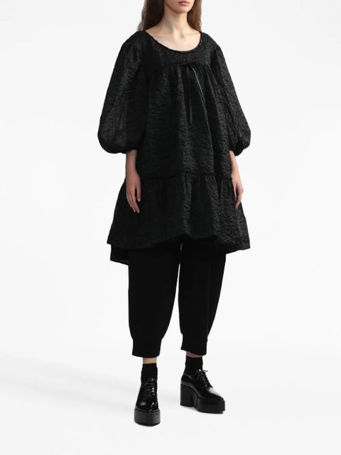 Simone Rocha bow-detail puff-sleeve dress - Black