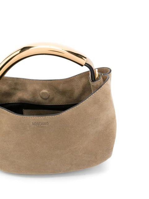 Moschino Handle Me suede tote bag - Neutrals