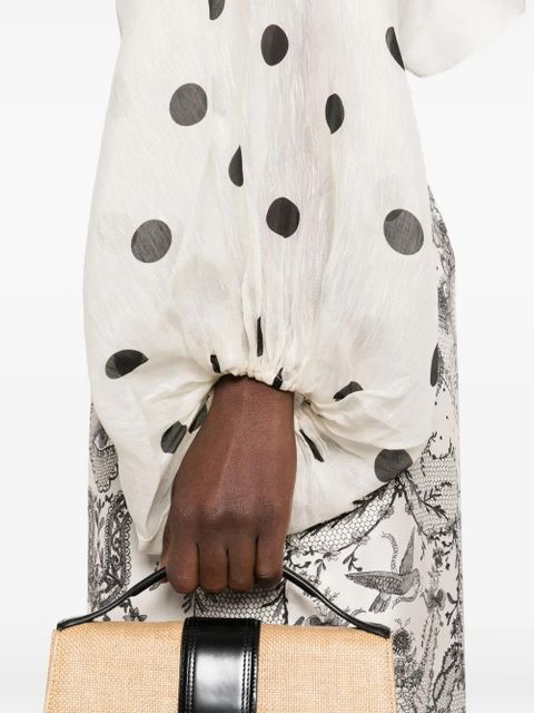 ZIMMERMANN Crush Tie Neck Ruffle shirt - Neutrals