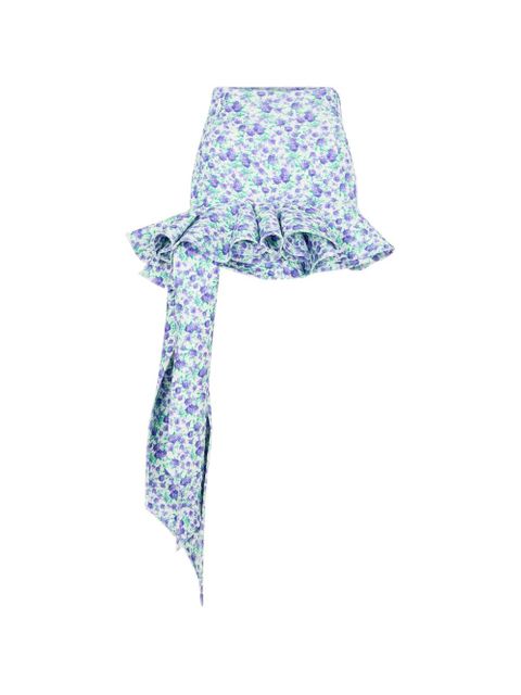 Rabanne Liberty mini ruffle print skirt - Green - zdjęcie produktu nr 1