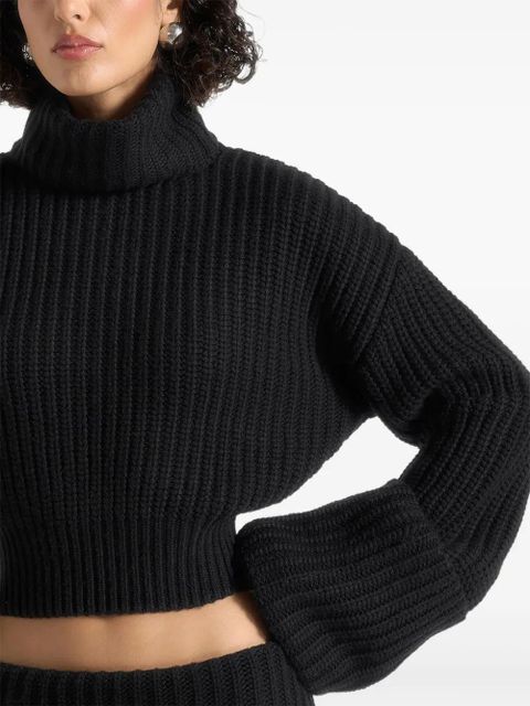 Manière De Voir Amaya roll-neck cuffed knit sweater - Black - zdjęcie produktu nr 2