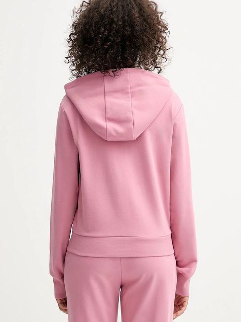 Guess bluza SOFIA damska kolor różowy z kapturem gładka O5RQ02 KCO31
