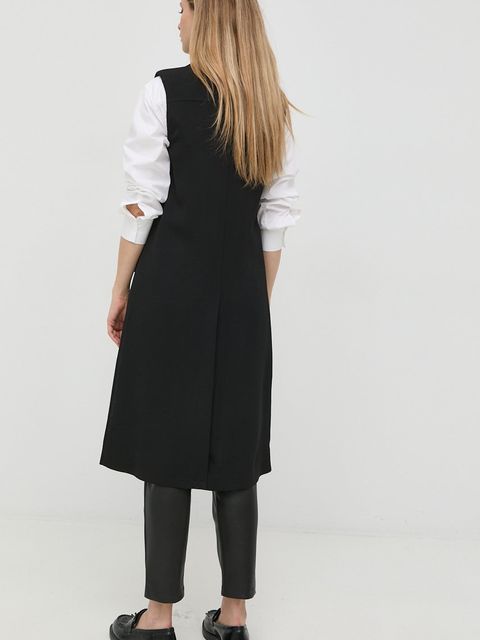 Karl Lagerfeld kamizelka kolor czarny dwurzędowa