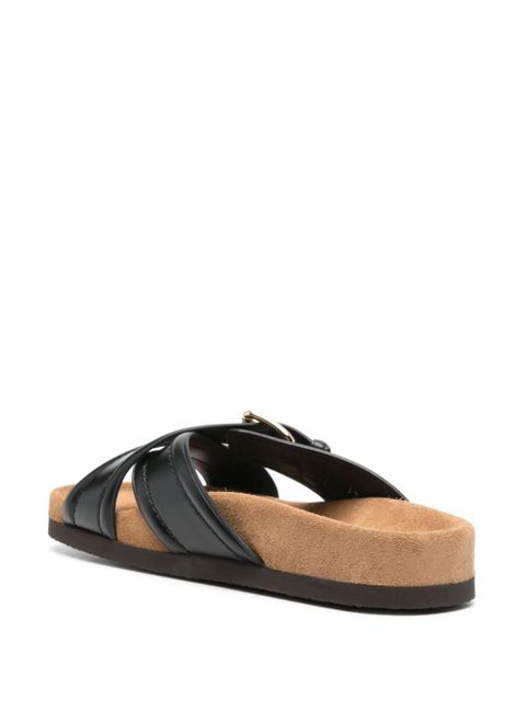 Valentino Garavani VLogo-plaque leather slides - Black - zdjęcie produktu nr 2