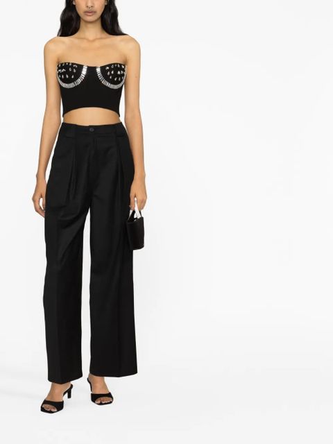 AREA crystal-embellished bustier top - Black