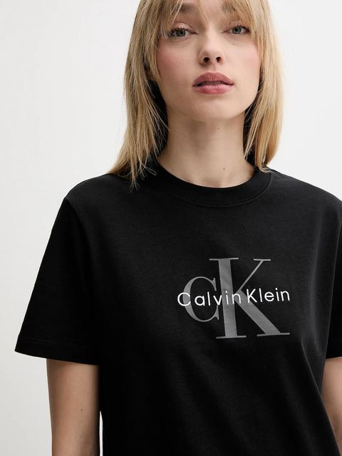 Calvin Klein Jeans t-shirt bawełniany damski kolor czarny LV047B865G