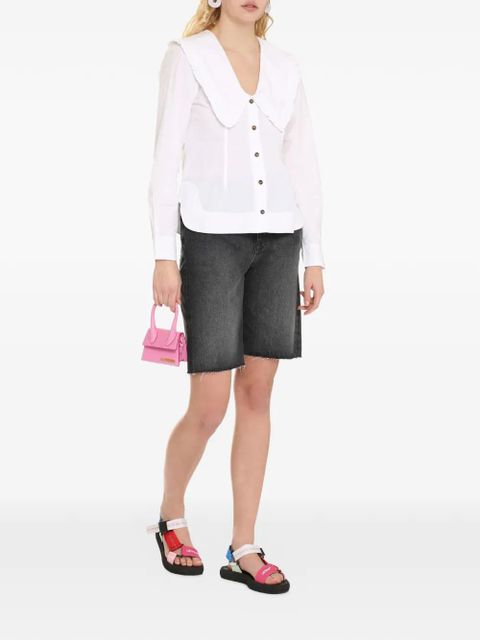GANNI ruffled oversized-collar shirt - White - zdjęcie produktu nr 2