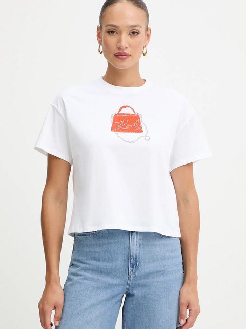 Karl Lagerfeld t-shirt bawełniany damski kolor biały B1W17026 - zdjęcie produktu nr 1
