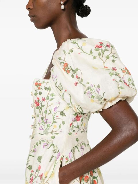 Agua By Agua Bendita Vuelo Cultivo linen dress - Neutrals