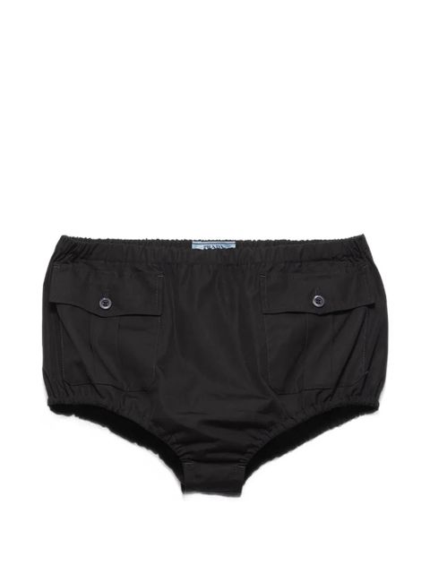Prada flapped-patch poplin shorts - Black - zdjęcie produktu nr 1