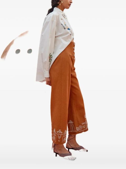 ALEMAIS Carmine embroidered shirt - White