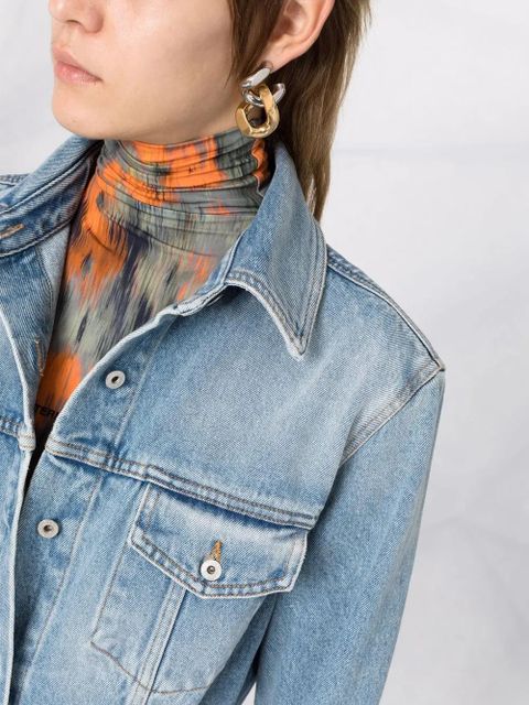 Off-White long-sleeve denim shirtdress - Blue