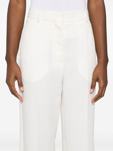 TOTEME straight-leg cropped trousers - White