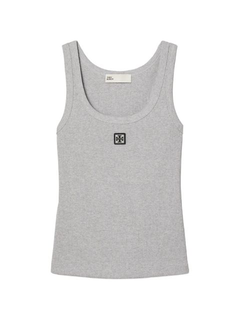 Tory Burch scoop logo tank top - Grey - zdjęcie produktu nr 1