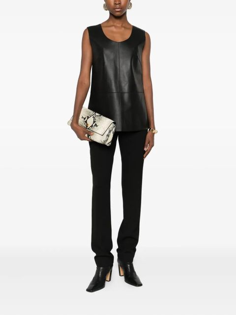 TOTEME scoop-neck leather top - Black - zdjęcie produktu nr 2