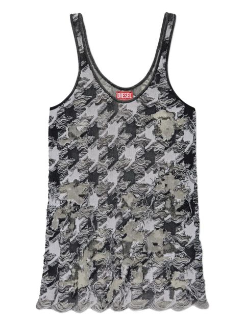 Diesel frayed houndstooth top - Brown - zdjęcie produktu nr 1