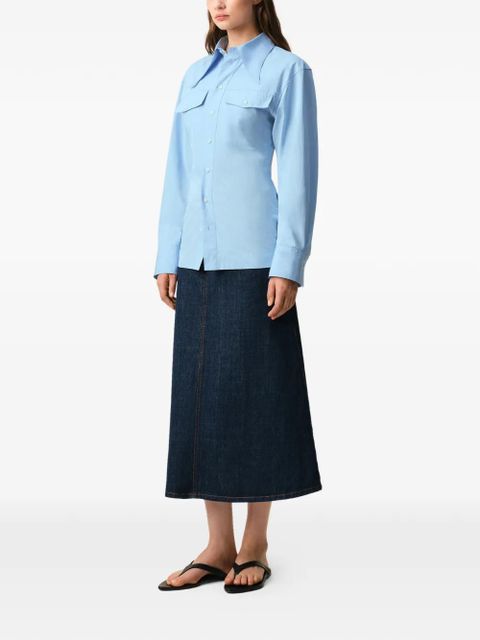 AMI Paris balloon sleeve pocket shirt - Blue - zdjęcie produktu nr 2