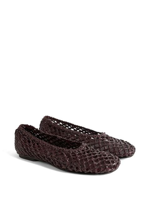 Le Monde Beryl Mica woven leather ballet flats - Brown - zdjęcie produktu nr 2