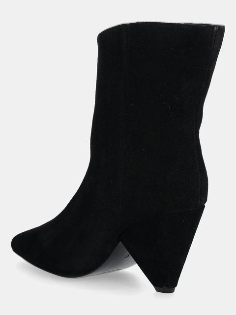 Answear.LAB botki zamszowe kolor czarny na słupku