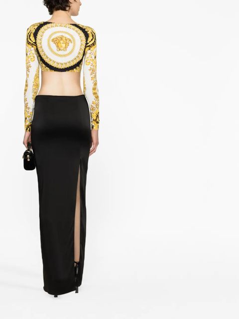 Versace Barocco-print crop top - White - zdjęcie produktu nr 2