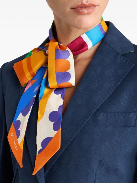 ETRO paisley motif silk scarf - Blue
